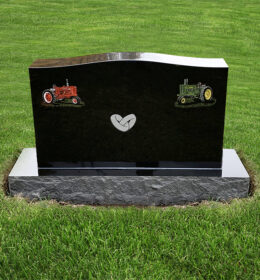 Kenneth J Perkins Funeral Home Monuments Black Die On Bases With Colored Etching